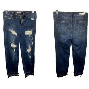 Cello Jeans Women Cropped Skinny Jeans with Heavy Distressed 3